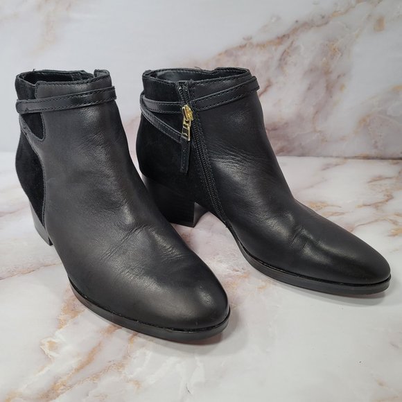 Lauren Ralph Lauren Shoes - Ralph Lauren Damara Black Leather Heel Booties